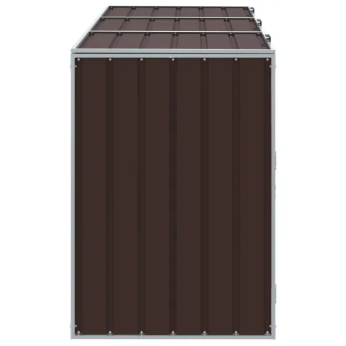 Spremište za 3 kante za otpad smeđe 216x81x115 cm čelično - Smeđa 3 Cijena