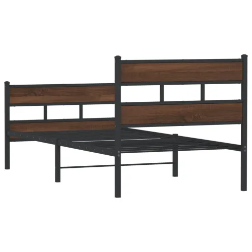Okvir kreveta bez madraca s uzglavljem i podnožjem 120x200 cm - Smeđi hrast 120 x 200 cm s uzglavljem i podnožjem Cijena