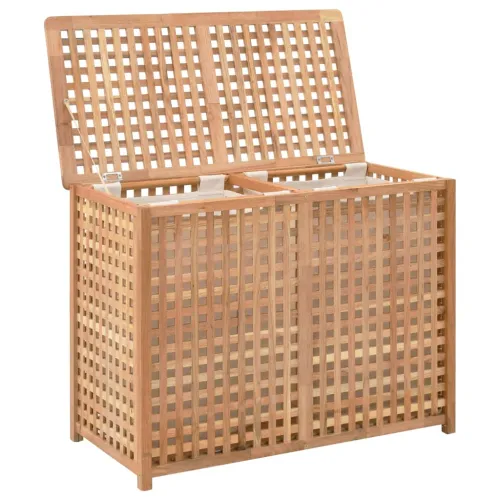 Košara za rublje 87,5 x 46 x 67 cm od masivnog drva oraha - 87.5 x 46 x 67 cm Cijena