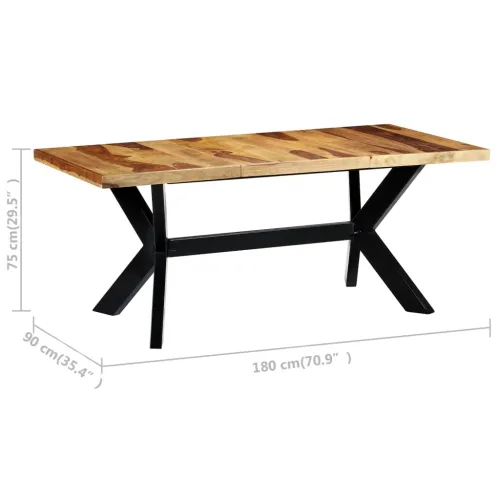Blagovaonski stol od masivnog drva akacije 180 x 90 x 75 cm - Smeđa 180 x 90 x 75 cm Cijena