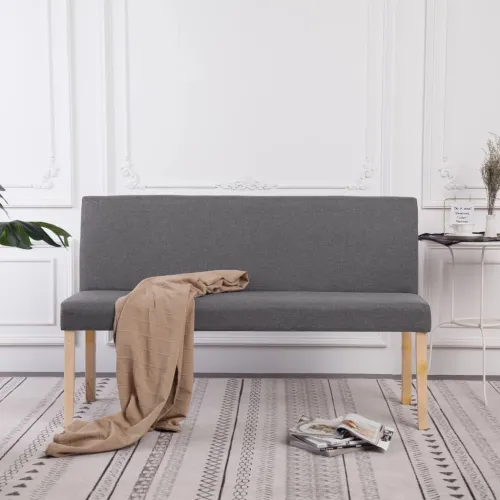 Klupa od poliestera 139,5 cm svjetlosiva - Svjetlosiva Cijena