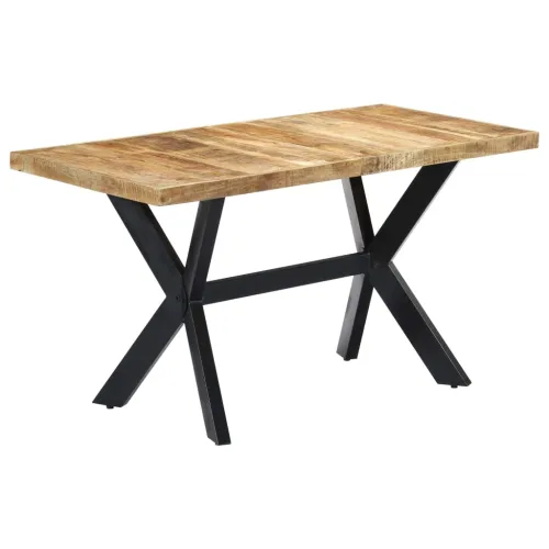 Blagovaonski stol od masivnog grubog drva manga 140x70x75 cm - Svjetlosmeđa 140 x 70 x 75 cm Cijena