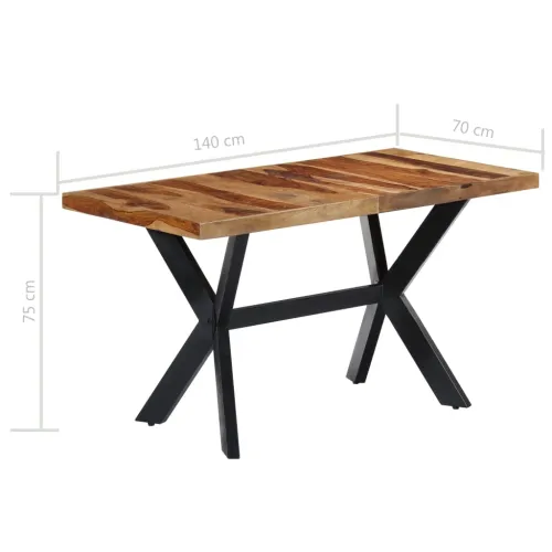 Blagovaonski stol od masivnog drva akacije 140 x 70 x 75 cm - Smeđa 140 x 70 x 75 cm Cijena