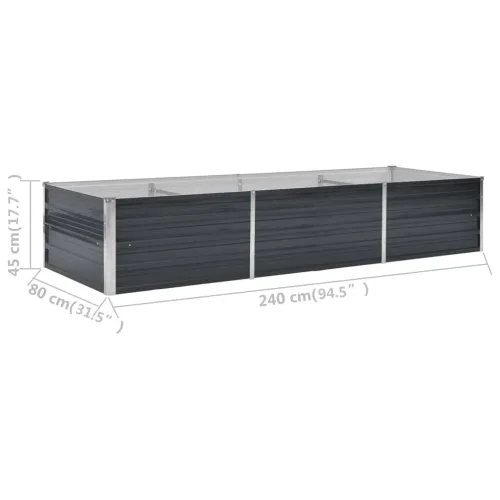Povišena gredica - Vrtna gredica antracit 240x80x45 cm pocinčani čelik - 240 x 80 x 45 cm Cijena