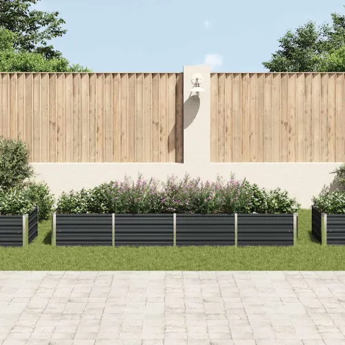 Povišena gredica - Vrtna gredica antracit 320x80x45 cm pocinčani čelik - 320 x 80 x 45 cm Cijena