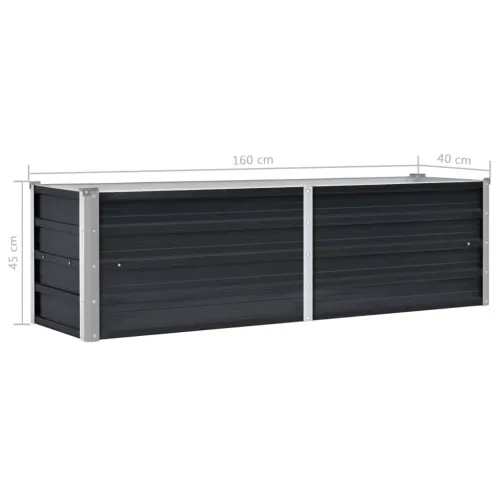 Povišena gredica - Vrtna gredica antracit 160x40x45 cm pocinčani čelik - 160 x 40 x 45 cm Cijena