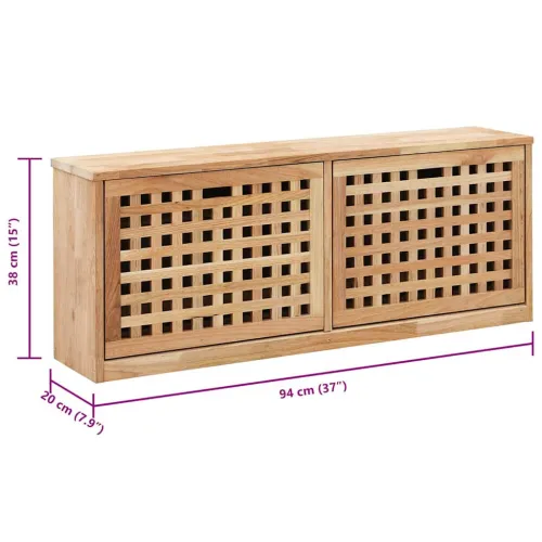 Klupa za pohranu cipela od masivne orahovine 94 x 20 x 38 cm Cijena
