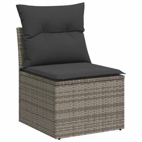 Vrtna garnitura - 10-dijelni set vrtnih sofa od poliratana s jastucima sivi - Siva stol + 4x kutna + 5x srednja 1 Cijena