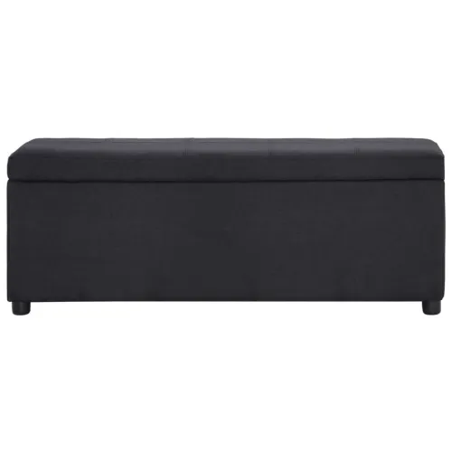 Klupa s pretincem za pohranu 116 cm crna poliesterska - Crna Cijena