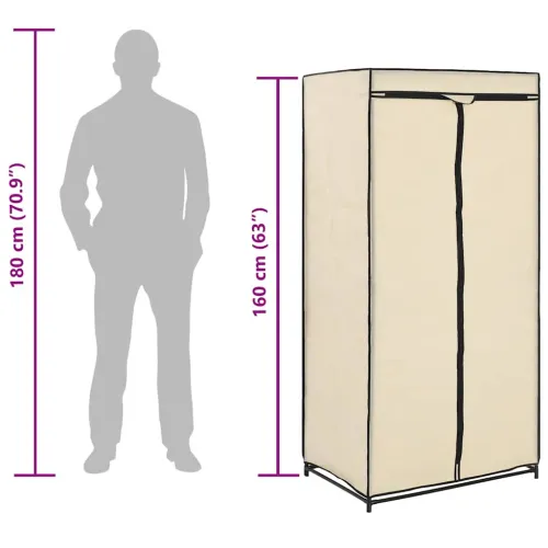 282439 Wardrobe Cream 75x50x160 cm - Krema 1 1 Cijena