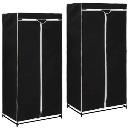 282441 Wardrobes 2 pcs Black 75x50x160 cm - Crna 1 2 Crna Cijena