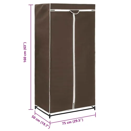 Ormari 2 kom smeđi 75 x 50 x 160 cm - Smeđa 1 2 Cijena