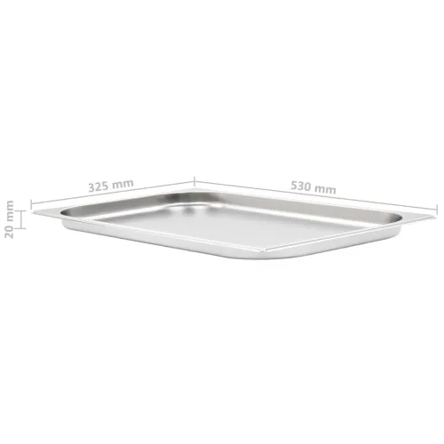Posude Gastronorm 4 kom GN 1/1 20 mm od nehrđajućeg čelika - 530 x 325 x 20 mm Cijena