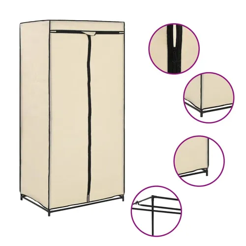 282443 Wardrobes 2 pcs Cream 75x50x160 cm - Krema 1 2 Cijena