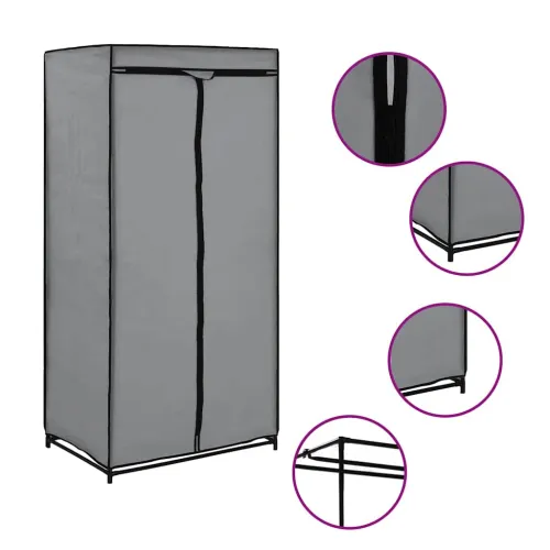 Ormari 2 kom sivi 75 x 50 x 160 cm - Siva 1 2 Cijena