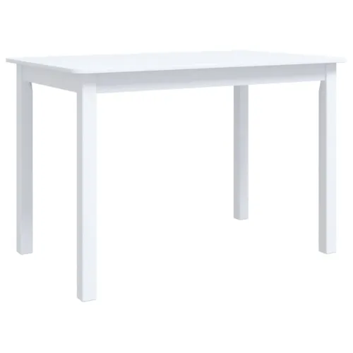 Blagovaonski stol bijeli 114 x 71 x 75 cm od drva kaučukovca - Bijela 1 Bijela Cijena