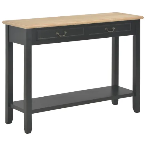 Konzolni stol crni 110 x 35 x 80 cm drveni - Crna Cijena