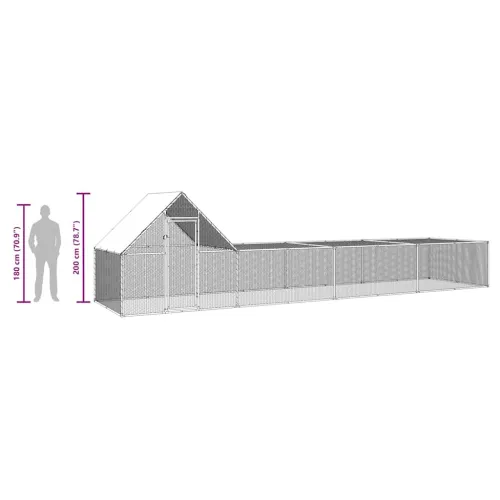 Kokošinjac od pocinčanog čelika 8 x 2 x 2 m - 8 x 2 x 2 m Cijena