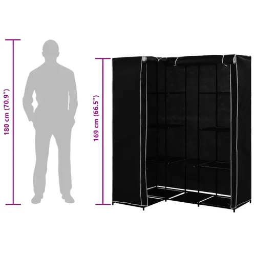 282449 Corner Wardrobe Black 130x87x169 cm - Crna 1 1 Cijena