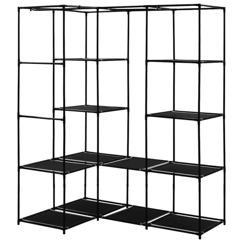 282449 Corner Wardrobe Black 130x87x169 cm - Crna 1 1 Cijena
