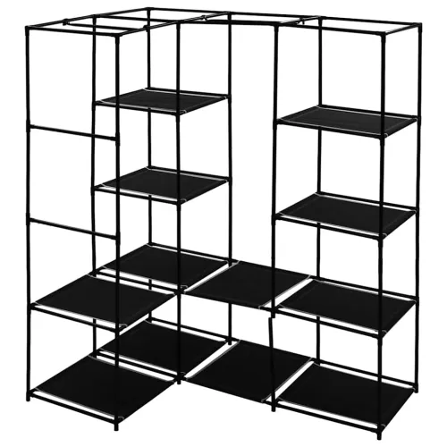 282449 Corner Wardrobe Black 130x87x169 cm - Crna 1 1 Cijena