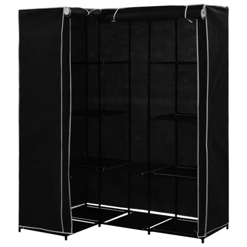 282449 Corner Wardrobe Black 130x87x169 cm - Crna 1 1 Cijena
