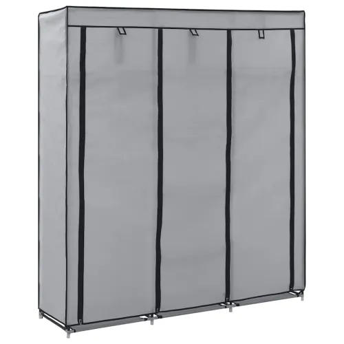 282456 Wardrobe with Compartments and Rods Grey 150x45x175 cm Fabric - Siva 1 1 Siva Cijena