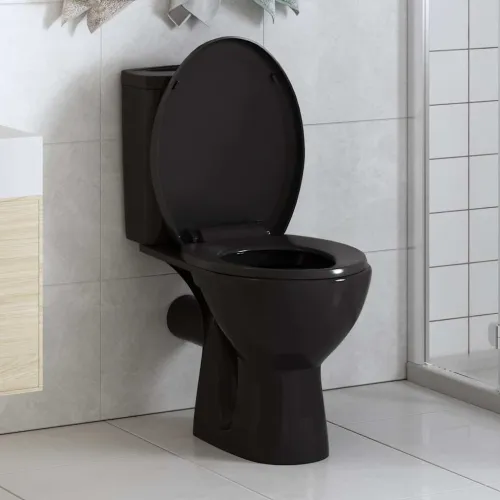 Daska za wc - Toaletna daska s mekim zatvaranjem i brzim otpuštanjem crna - Crna 45.5 x 37.5 cm 1 Crna Cijena