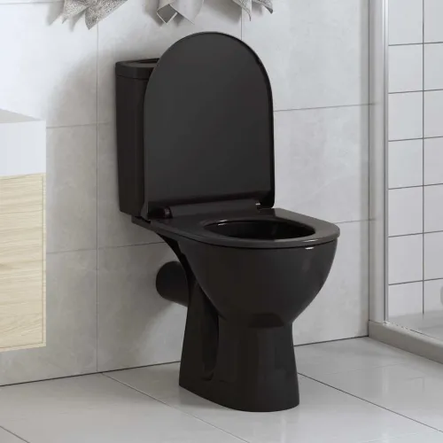Daska za wc - Toaletna daska s mekim zatvaranjem i brzim otpuštanjem crna - Crna 46 x 36.5 cm(110 - 170 mm) 1 Crna Cijena