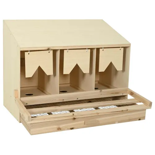 Gnijezdo za kokoši s 3 odjeljka 93x40x65 cm masivna borovina - 93 x 40 x 65 cm Cijena