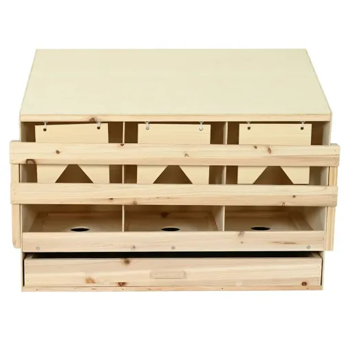 Gnijezdo za kokoši s 3 odjeljka 93x40x65 cm masivna borovina - 93 x 40 x 65 cm Cijena