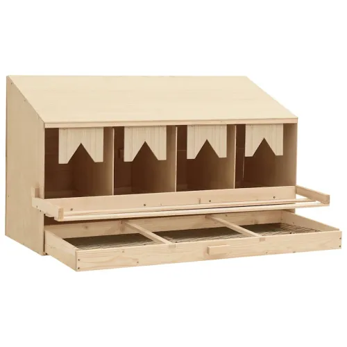 Gnijezdo za nesilice s 4 odjeljka 106x40x59 cm masivna borovina - 106 x 40 x 59 cm Cijena