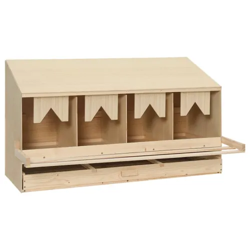 Gnijezdo za nesilice s 4 odjeljka 106x40x59 cm masivna borovina - 106 x 40 x 59 cm Cijena