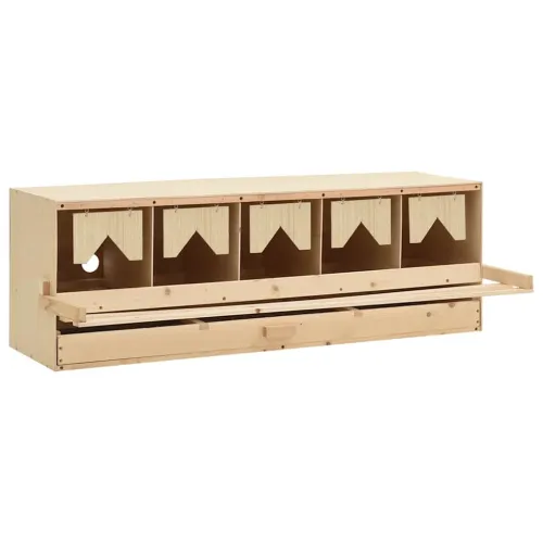 Gnijezdo za nesilice s 5 odjeljaka 117x33x38cm masivna borovina - 117 x 33 x 38 cm Cijena