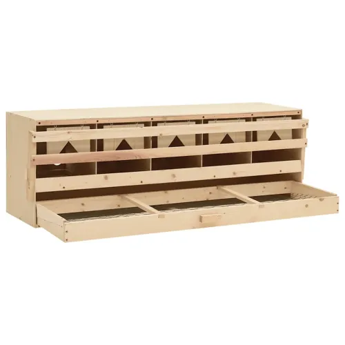 Gnijezdo za nesilice s 5 odjeljaka 117x33x38cm masivna borovina - 117 x 33 x 38 cm Cijena