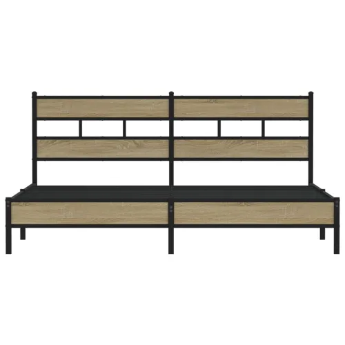 Metalni okvir kreveta bez madraca boja hrasta sonome 183x213 cm - sonoma hrast 183 x 213 cm s uzglavljem i niskim podnožjem Cijena