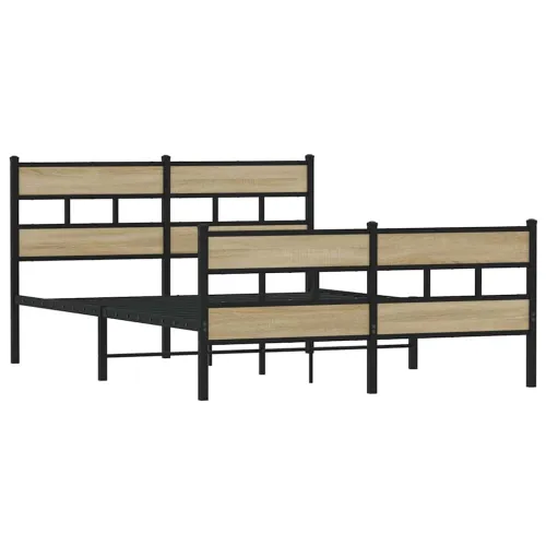 Metalni okvir kreveta bez madraca boja hrasta sonome 135x190 cm - sonoma hrast 135 x 190 cm s uzglavljem i podnožjem Cijena