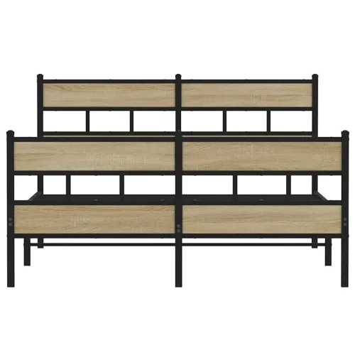 Metalni okvir kreveta bez madraca boja hrasta sonome 135x190 cm - sonoma hrast 135 x 190 cm s uzglavljem i podnožjem Cijena