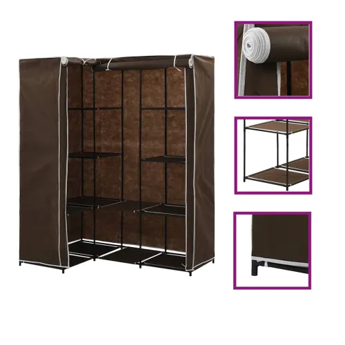 282450 Corner Wardrobe Brown 130x87x169 cm - Smeđa 1 1 Smeđa Cijena