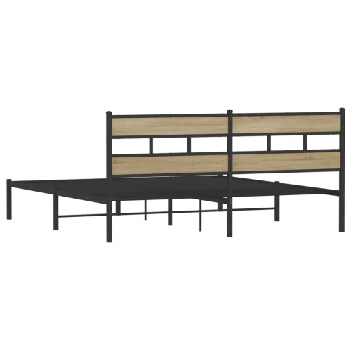 Metalni okvir kreveta bez madraca boja hrasta sonome 183x213 cm - sonoma hrast 183 x 213 cm s uzglavljem Cijena