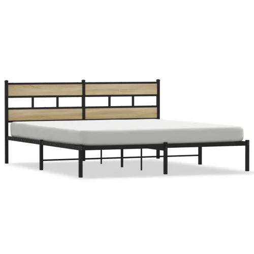 Metalni okvir kreveta bez madraca boja hrasta sonome 183x213 cm - sonoma hrast 183 x 213 cm s uzglavljem Cijena