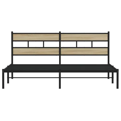 Metalni okvir kreveta bez madraca boja hrasta sonome 183x213 cm - sonoma hrast 183 x 213 cm s uzglavljem Cijena
