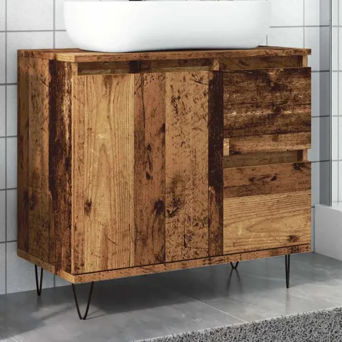 Kupaonski ormarić za Lavabo - Umivaonik boja drva 65 x 33 x 60 cm drveni - Staro drvo 1 1 Staro drvo Cijena