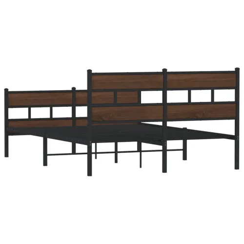 Okvir kreveta bez madraca s uzglavljem i uznožjem 140x190 cm - Smeđi hrast 140 x 190 cm s uzglavljem i podnožjem Cijena