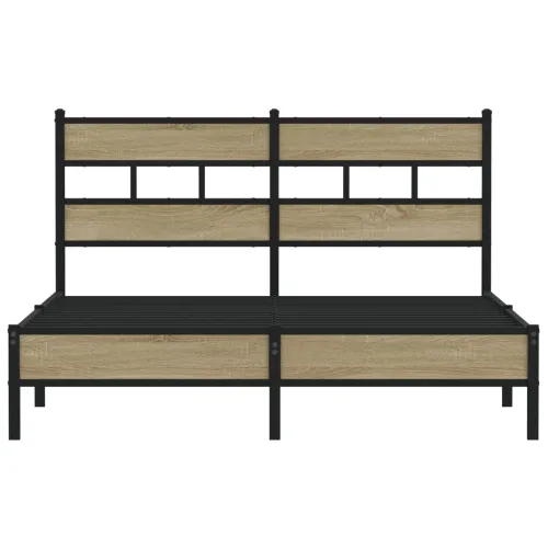 Okvir kreveta bez madraca boja hrasta sonome 137x190 cm drveni - sonoma hrast 137 x 190 cm s uzglavljem i niskim podnožjem Cijena