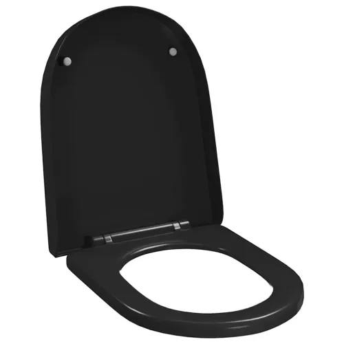 Daska za wc - Toaletna daska s mekim zatvaranjem i brzim otpuštanjem crna - Crna 45 x 35 cm 1 Crna Cijena