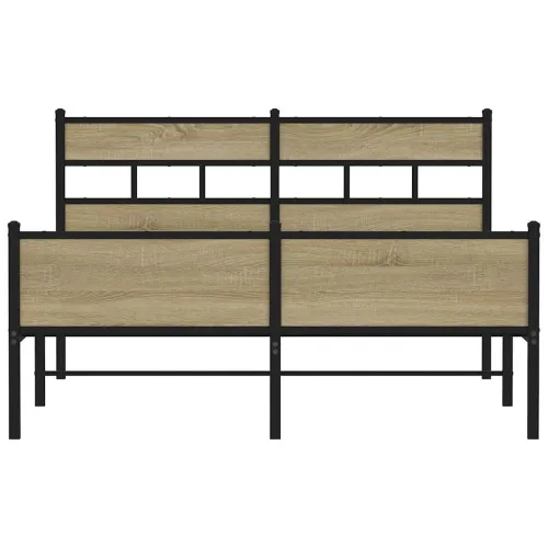 Metalni okvir kreveta bez madraca boja hrasta sonome 160x200 cm - sonoma hrast 160 x 200 cm s uzglavljem i visokim podnožjem Cijena