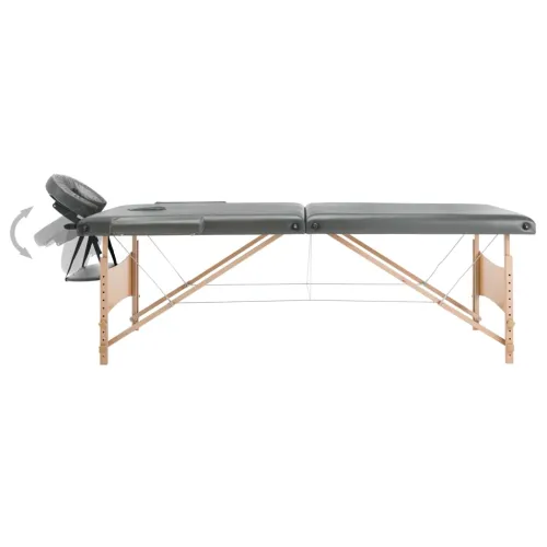 Masažni stol s 2 zone i drvenim okvirom antracit 186 x 68 cm - Antracit Cijena