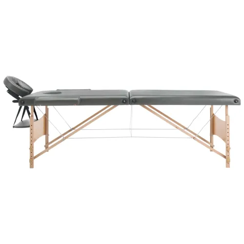 Masažni stol s 2 zone i drvenim okvirom antracit 186 x 68 cm - Antracit Cijena