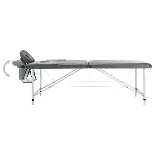 Stol za masažu s 2 zone aluminijski okvir antracit 186 x 68 cm - Antracit Cijena